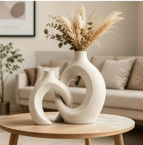2pcs Set of High-Quality Plastic Vases
